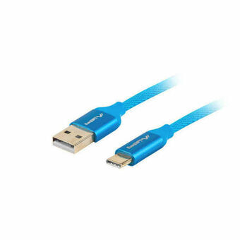 Kabel USB A naar USB C Lanberg CA-USBO-22CU-0010-BL Quick Charge 3.0 Blauw 1 m