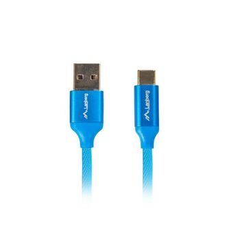 Kabel USB A naar USB C Lanberg CA-USBO-22CU-0018-BL Quick Charge 3.0 Blauw 1,8 m