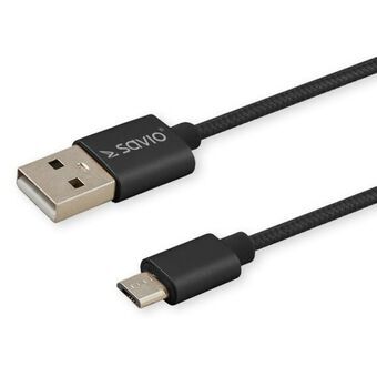 Kabel USB A naar USB C Savio CL-129 Zwart 2 m