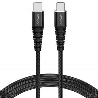 Kabel USB C Savio CL-160 Zwart 2 m