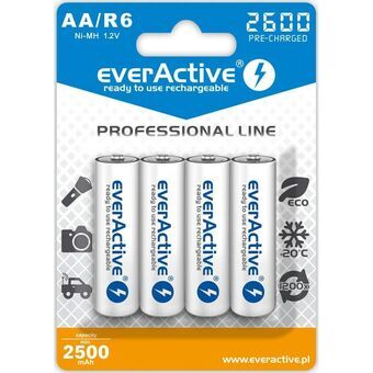 Oplaadbare Batterijen EverActive EVHRL6-2600 2500 mAh 1,2 V