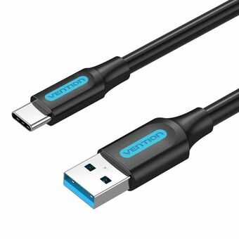 Kabel USB A naar USB-C Vention COZBC Zwart 25 cm