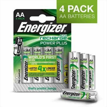 Oplaadbare Batterijen Energizer Accu Recharge Power Plus 2000 AA BP4 2000 mAh 1,2 V AA HR6 (4 Stuks)