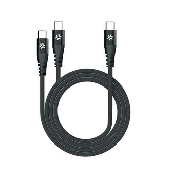 USB-C-kabel Celly USBC2USBCBK Zwart 1,3 m