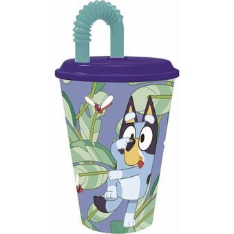 Beker met Rietje Bluey 430 ml