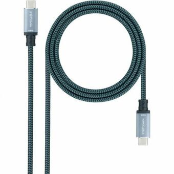 Kabel USB C NANOCABLE 10.01.4101-L150-COMB Groen 1,5 m Zwart/Gris