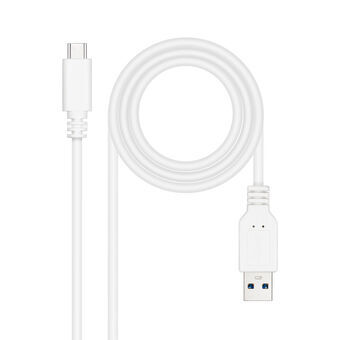 Kabel USB-C naar USB NANOCABLE 10.01.4000-W Wit Zwart 50 cm