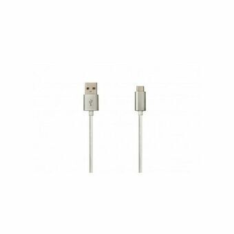 Kabel USB A naar USB C DCU 391156 Zilverkleurig (1 m)