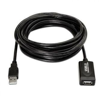 USB 2.0-kabel Aisens Zwart 10 m