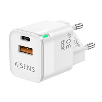 USB-kabel Aisens ASCH-30W2P004-W Wit