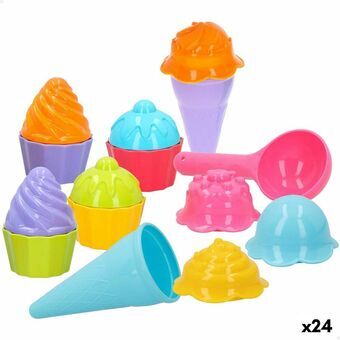 Strandspeelgoedset Colorbaby 15 Onderdelen Mallen IJs Cupcake (24 Stuks)