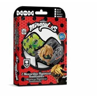 Hygiënisch en herbruikbaar gezichtsmasker gemaakt van stof My Other Me Cat Noire Premium 10-12 Jaar