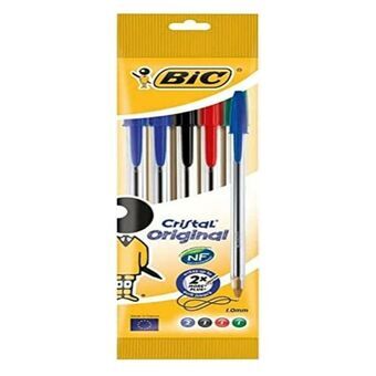 Boligrafo de tinta líquida Bic 802054 1 mm 0,32 mm Multicolour Transparant (5 Stuks)