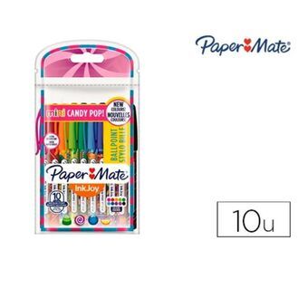 Boligrafo de tinta líquida Paper Mate 2022692 Paars Multicolour (10 Stuks)