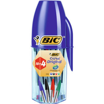 Boligrafo de tinta líquida Bic 929081 1 mm Blauw Multicolour (20 Stuks)