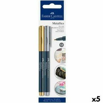 Set Viltstiften Faber-Castell Creative Studio Metallics Gouden Metaal (5 Stuks)