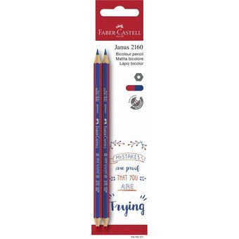 Potlood Faber-Castell 100-102-371 Blauw Rood (2 Stuks)