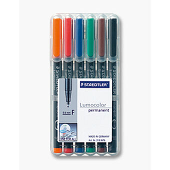 Permanente markeerstift Staedtler 318 WP6 1 mm Zwart Multicolour