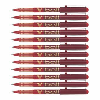 Liquid ink ballpoint pen Pilot Roller V-Ball 0,7 Rood 12 Stuks