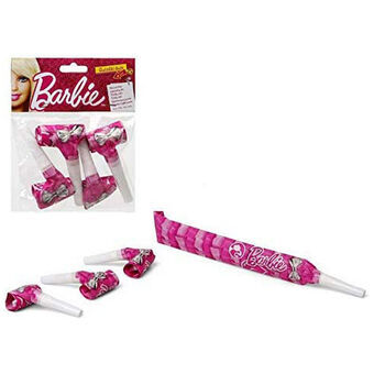 Set feestartikelen Barbie Fluitje 4 Stuks