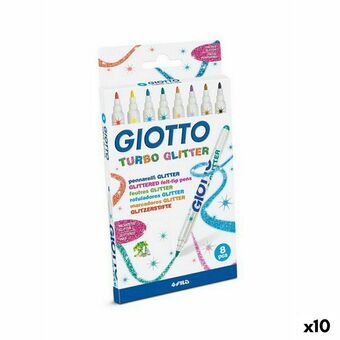 Set Viltstiften Giotto Turbo Glitter Multicolour (10 Stuks)