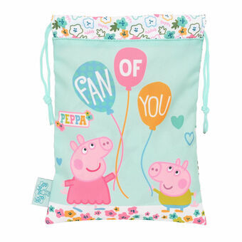 Rugtas met Koordjes Peppa Pig Cosy corner Multicolour Licht Blauw 20 x 25 cm