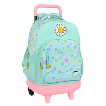 Schoolrugzak met Wielen Smiley Summer Fun Turkoois 33 X 45 X 22 cm