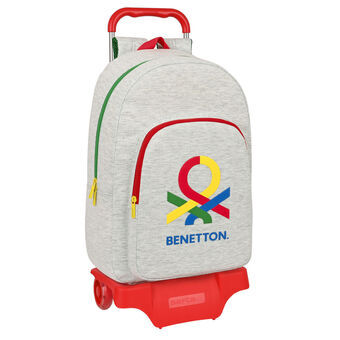 Schoolrugzak met Wielen Benetton Pop Grijs (30 x 46 x 14 cm)