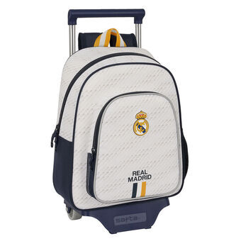 Schoolrugzak met Wielen Real Madrid C.F. Wit 28 x 34 x 10 cm