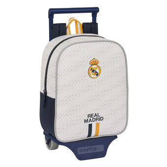 Schoolrugzak met Wielen Real Madrid C.F. Wit 22 x 27 x 10 cm