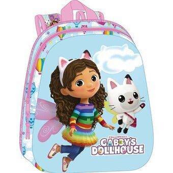 Schoolrugzak Gabby\'s Dollhouse Roze Hemelsblauw 27 x 33 x 10 cm