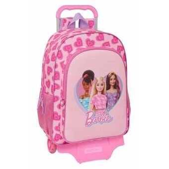 Schoolrugzak met Wielen Barbie Love Roze 33 x 42 x 14 cm