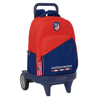 Schoolrugzak met Wielen Atlético Madrid Blauw Rood 33 X 45 X 22 cm