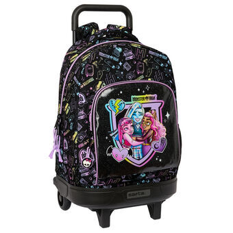 Schoolrugzak met Wielen Monster High Zwart 33 x 45 x 22 cm