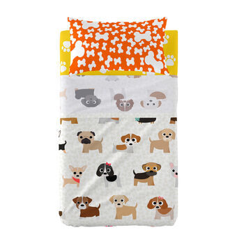 Set beddengoed HappyFriday Mr Fox Dogs Multicolour Wieg voor baby\'s 2 Onderdelen