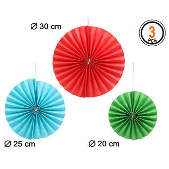 Waaier Ø 30 cm 3 Onderdelen Multicolour