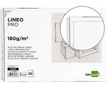 Tekenblok Liderpapel DL08 Wit 20 Lakens Papier Karton