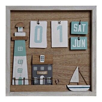 Houten Kalender DKD Home Decor (22 x 3 x 22 cm)