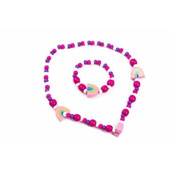 Set van Ketting en Armbanden Inca    Roze Kinderen 2 Onderdelen