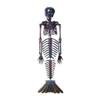 Halloween Decoraties My Other Me Verchroomd Skelet Zeemeermin Grijs 37 cm