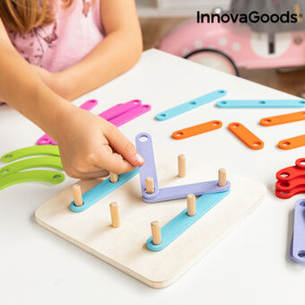 Houten set voor het maken van letters en cijfers Koogame InnovaGoods 27 Onderdelen