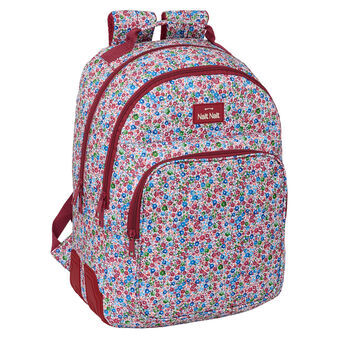 Schoolrugzak Nait Nait Flowers Bordeaux 32 x 42 x 15 cm