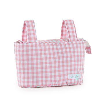 Organizer tas voor kinderwagen Mi bollito Roze Vichy 15 x 18 x 45 cm