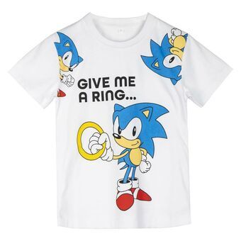 T-Shirt met Korte Mouwen voor kinderen Sonic Wit - 12 Jaar - 12 Jaar