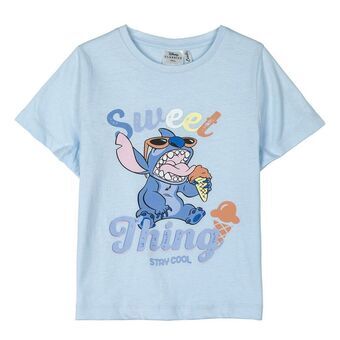 T-Shirt met Korte Mouwen voor kinderen Stitch Licht Blauw