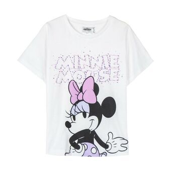 T-Shirt met Korte Mouwen voor kinderen Minnie Mouse Wit - 6 Jaar - 6 Jaar