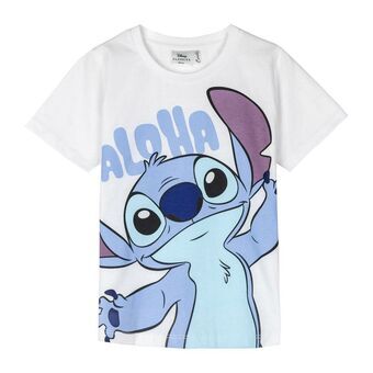 T-Shirt met Korte Mouwen voor kinderen Stitch Wit - 5 Jaar - 5 Jaar