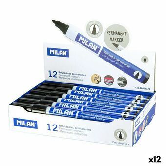 Set Viltstiften Milan Zwart (12 Stuks)