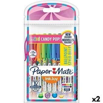 Set Balpennen Paper Mate Mini Candy Pop Multicolour 1 mm (2 Stuks)