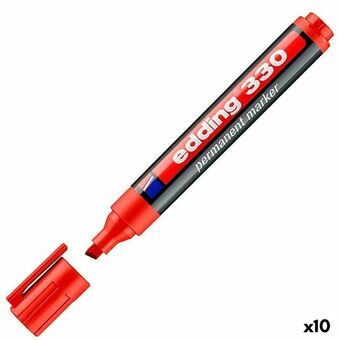 Permanente markeerstift Edding 330 Rood (10 Stuks)